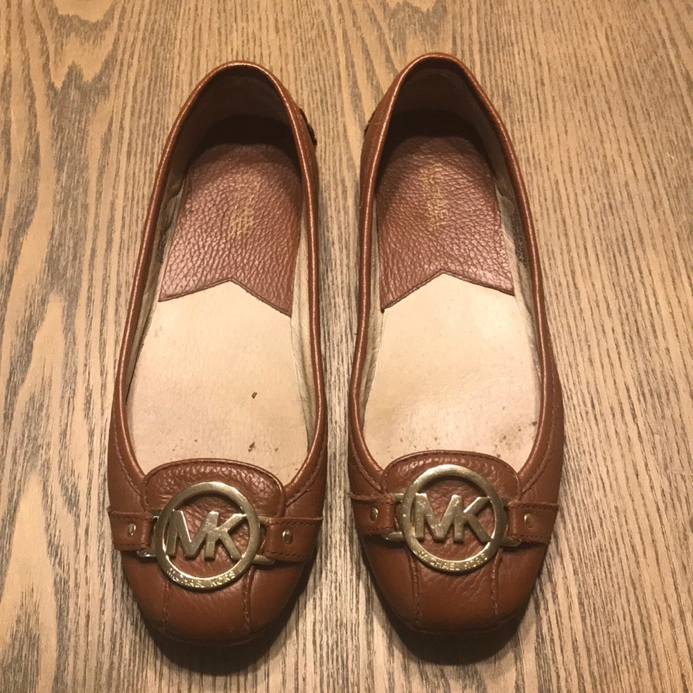 Michael Kors brown leather loafers